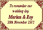 An example of front of large wedding favour card.